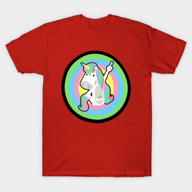 Rainbow unicorn (black stroke) T-Shirt by geep44